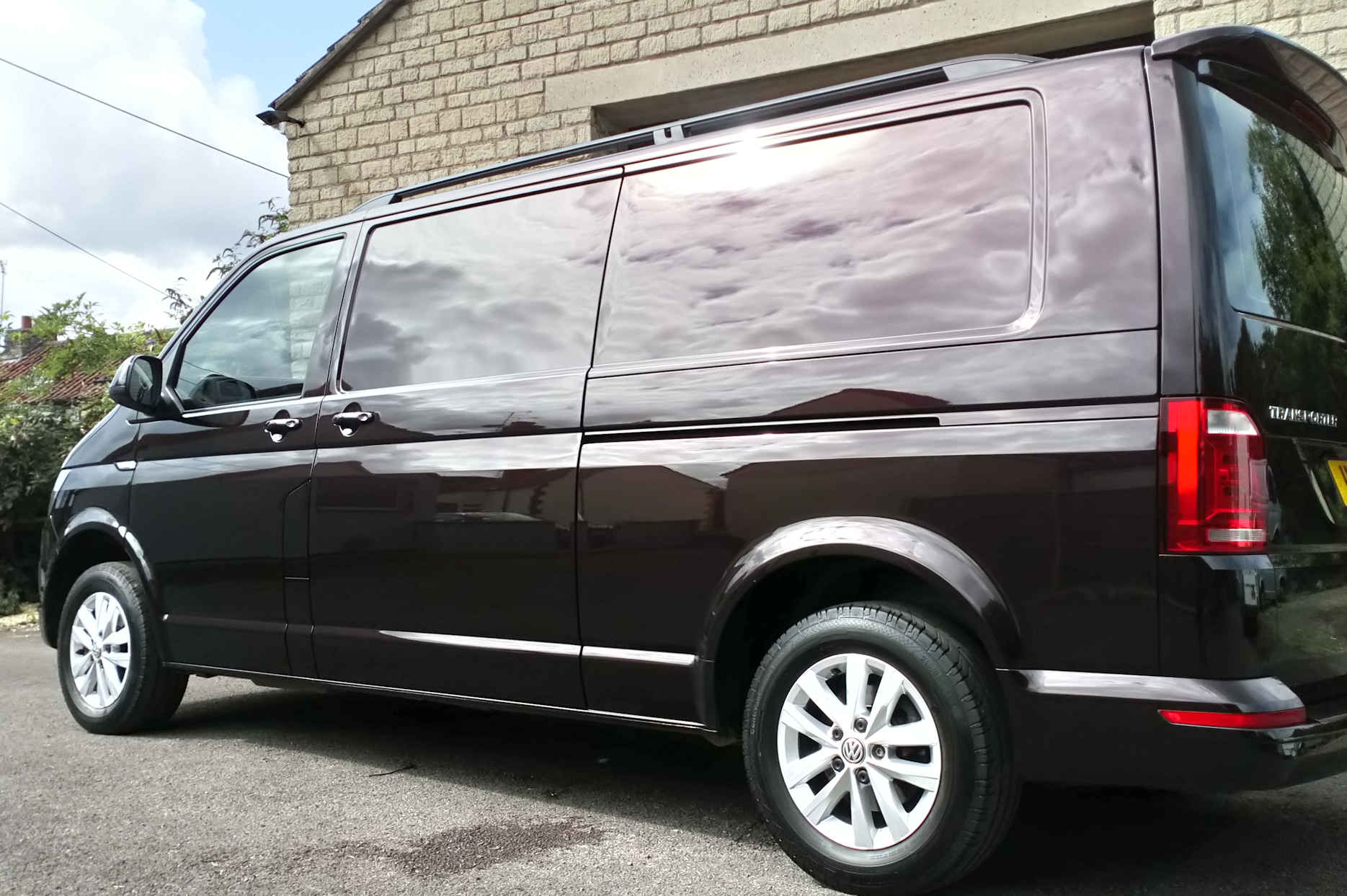 VW Transporter cloudy reflections